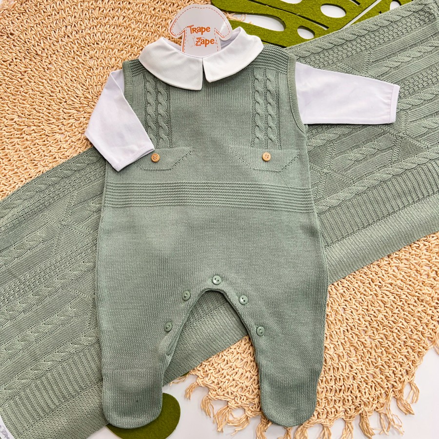 Saída de Maternidade Barquinho - Verde Saída de Maternidade Barquinho - Verde